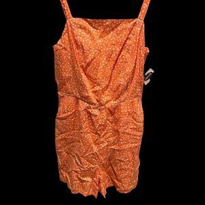 Old Navy NWT small orange & white floral shorts jumpsuit with spaghetti straps